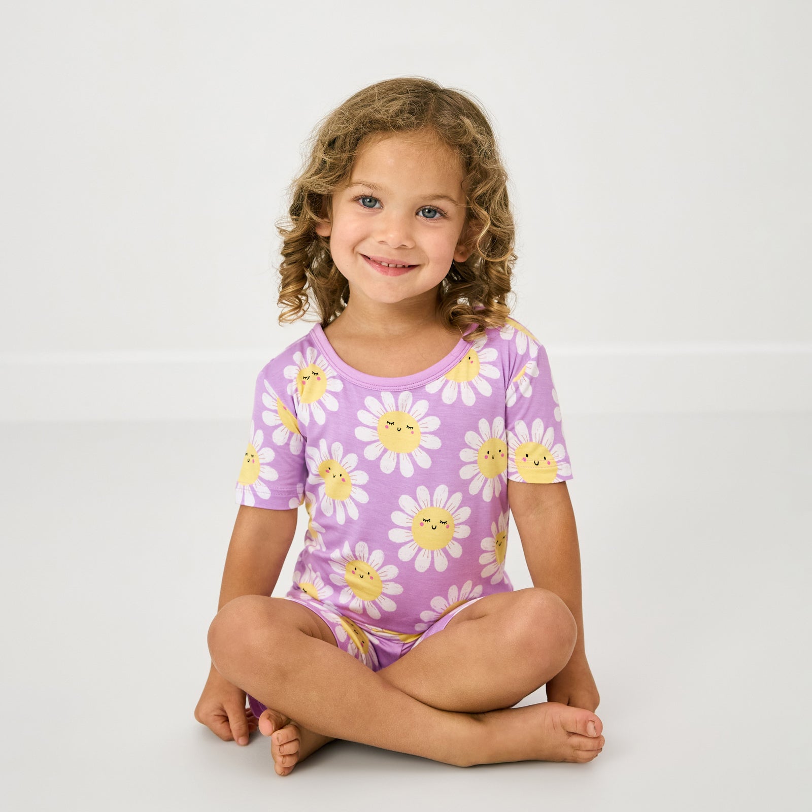 Flower Power Two-Piece Short Sleeve & Shorts Pajama Set