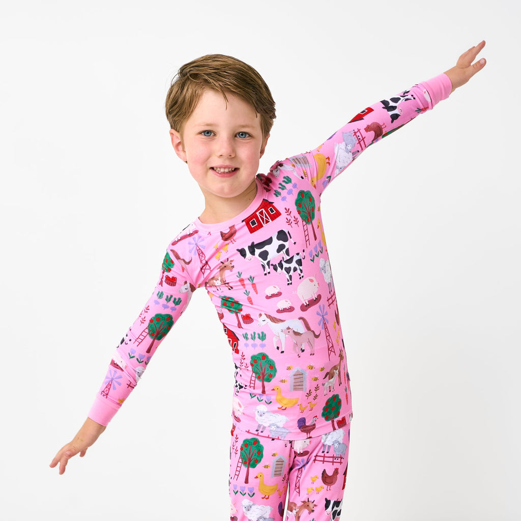 Pink Farm Fam Two-Piece Pajama Set